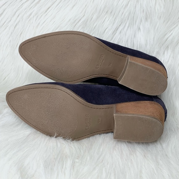 SOLD-Crown Vintage Suede Navy Blue Ankle Boots - Picture 10 of 10